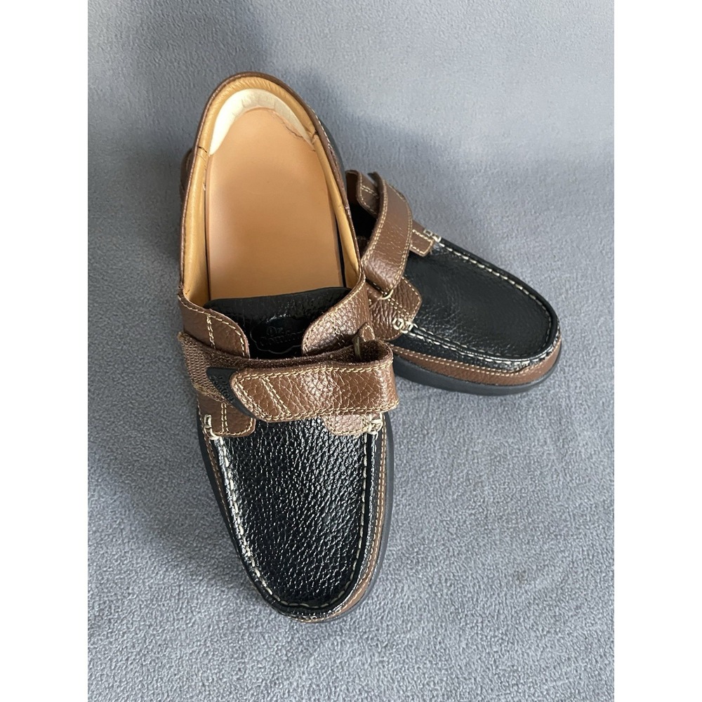 Dr. Comfort Mike 8660 Men's Black Brown Leather Boat Shoes Size 11.5 W
